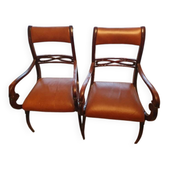 Set of 2 Empire style armchairs.
