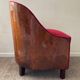 Fauteuil bergère Art Déco en loupe d’orme et velours