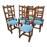 8 chaises renaissance Espagnole vintage