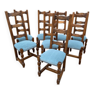 8 chaises renaissance Espagnole vintage