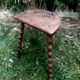 Solid wood tripod farmhouse stool