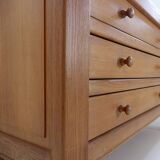 Solid wood chest of drawers in Pierre Chapo style - 1960s
