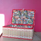 Sewing box rope and scoubidous 60s