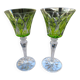 2 wine glasses 16cl crystal saint Louis unsigned Camargue Vert Chartreuse