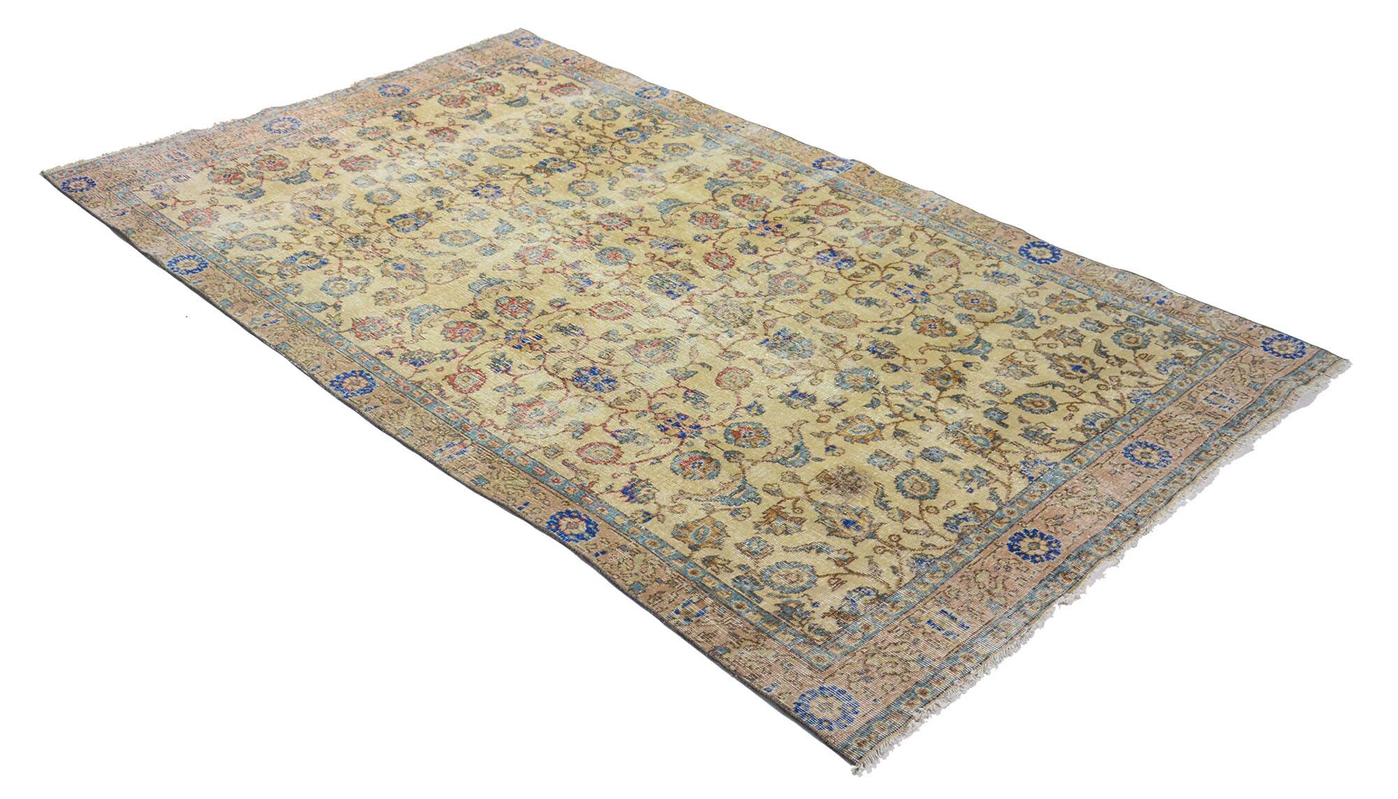 Tapis Oushak Authentique – Tons Doux & Motifs Classiques, 160 x 273 cm