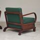 Paire de fauteuils Art déco vert par Jindrich Halabala, Prague 1930