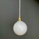 Vintage globe pendant light in white opaline