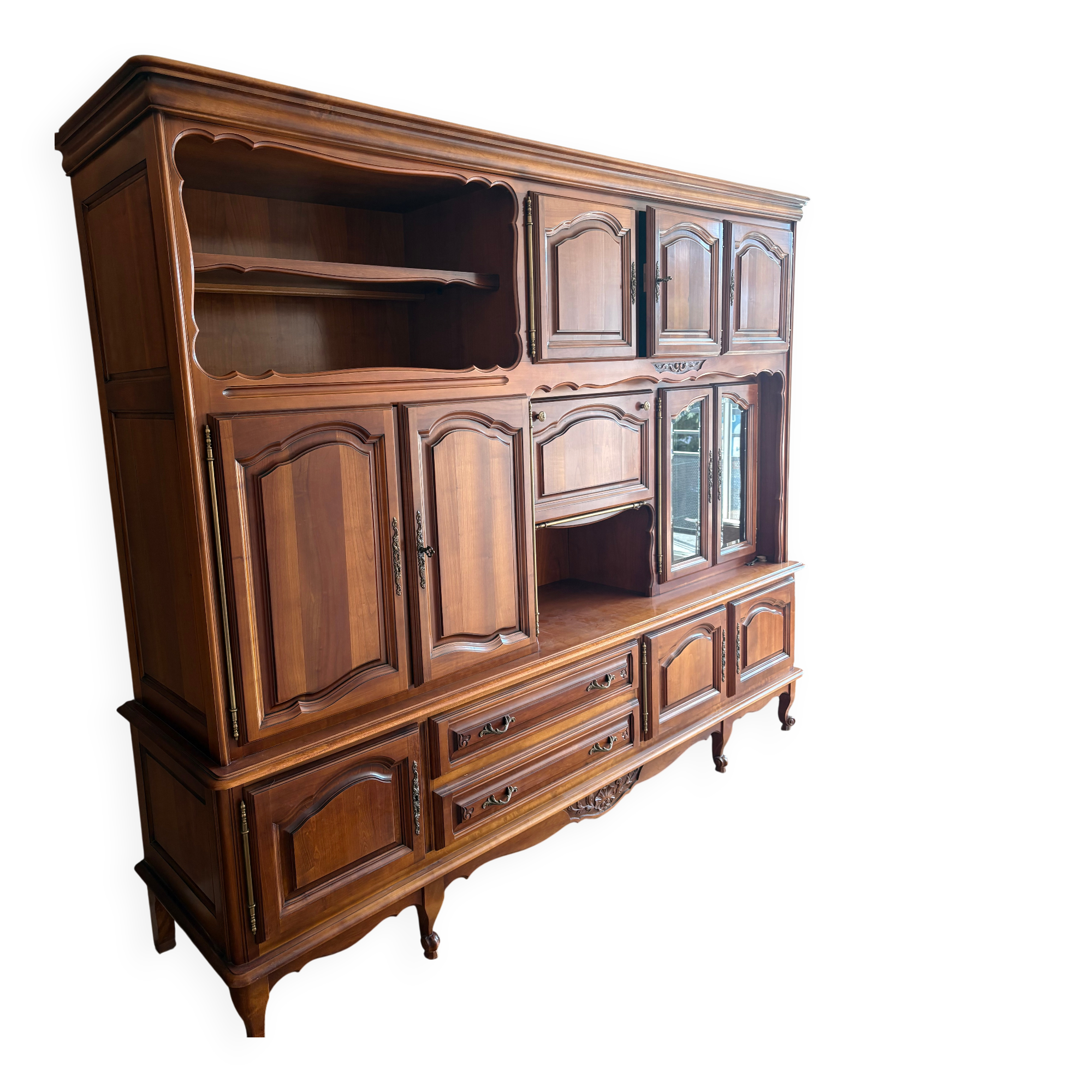 Grand meuble de salon Louis XV – Merisier massif