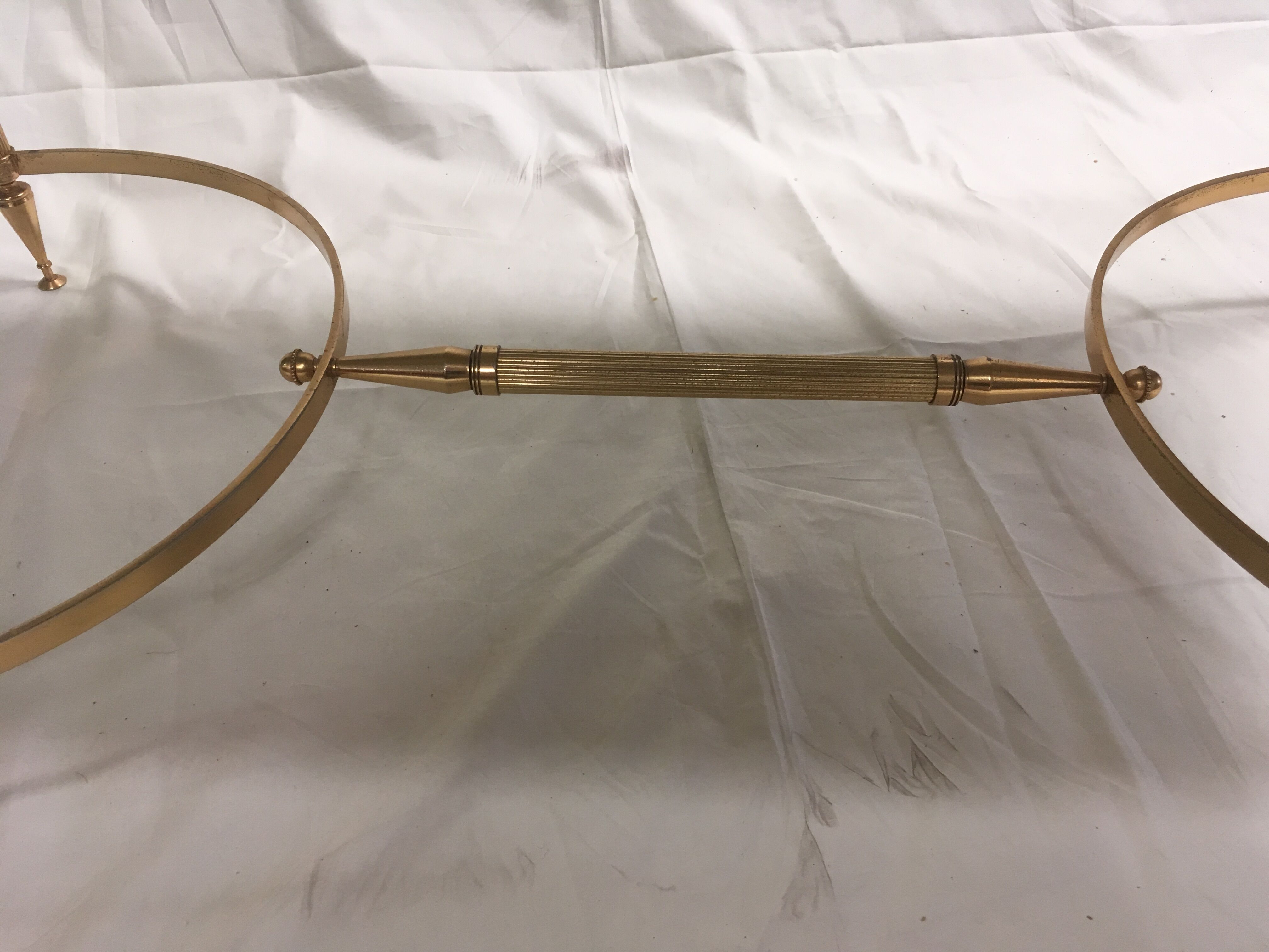 Brass coffee table and marble neoclassical