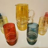 Multicolored orangeade service 60s