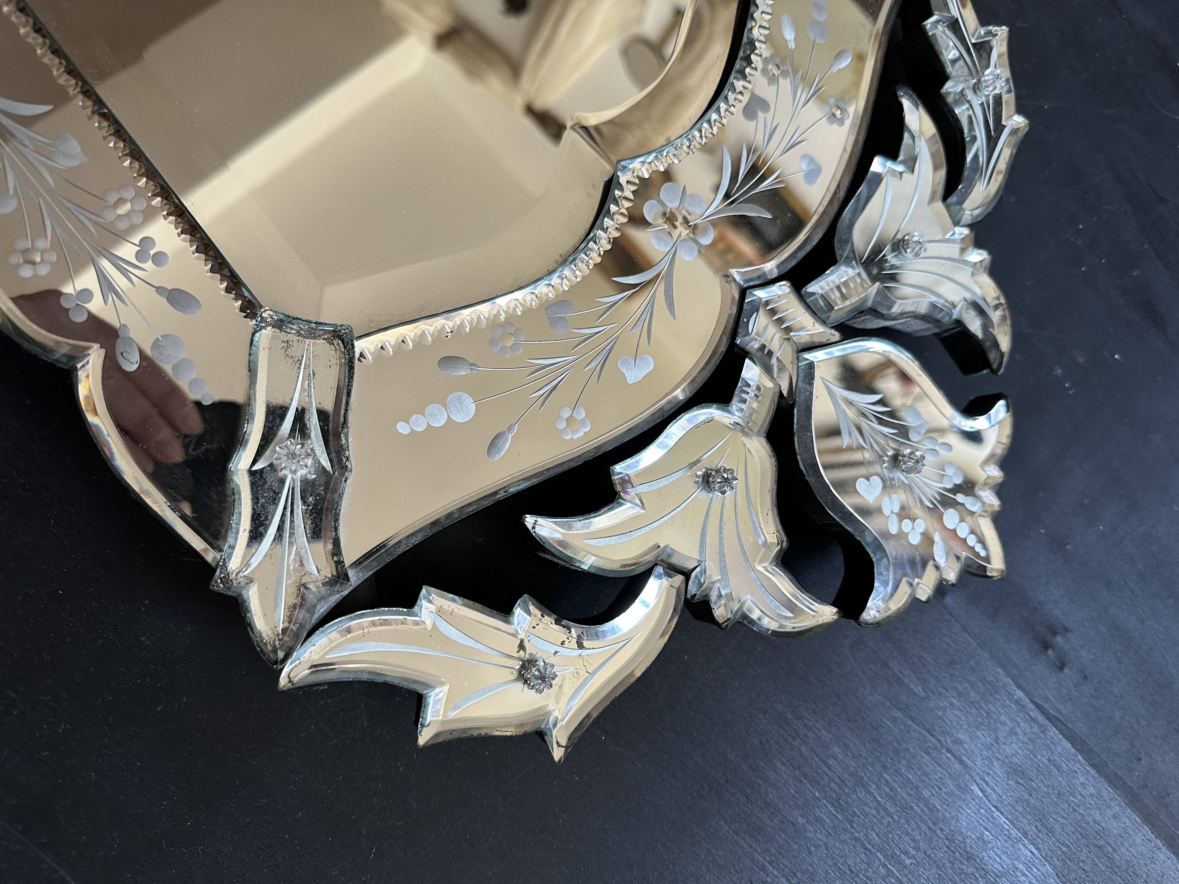 Venetian mirror made of Murano glass, early 20th century.