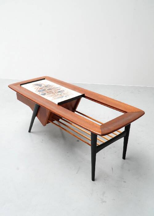 Alfred Hendrickx, Coffee Table Model 210 with Built-In Bar