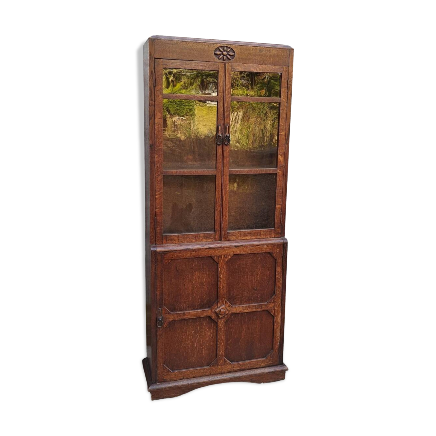 Oak display cabinet bookcase