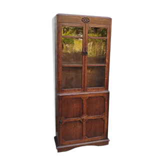 Oak display cabinet bookcase