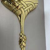 Set of 2 xxl 48cm Floral Brass Wall Light Sconces by C.S. ARTE, Italy 1980s