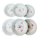 Six antique flat plates from Digoin Sarreguemines.