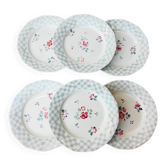 Six assiettes plates anciennes digoin Sarreguemines