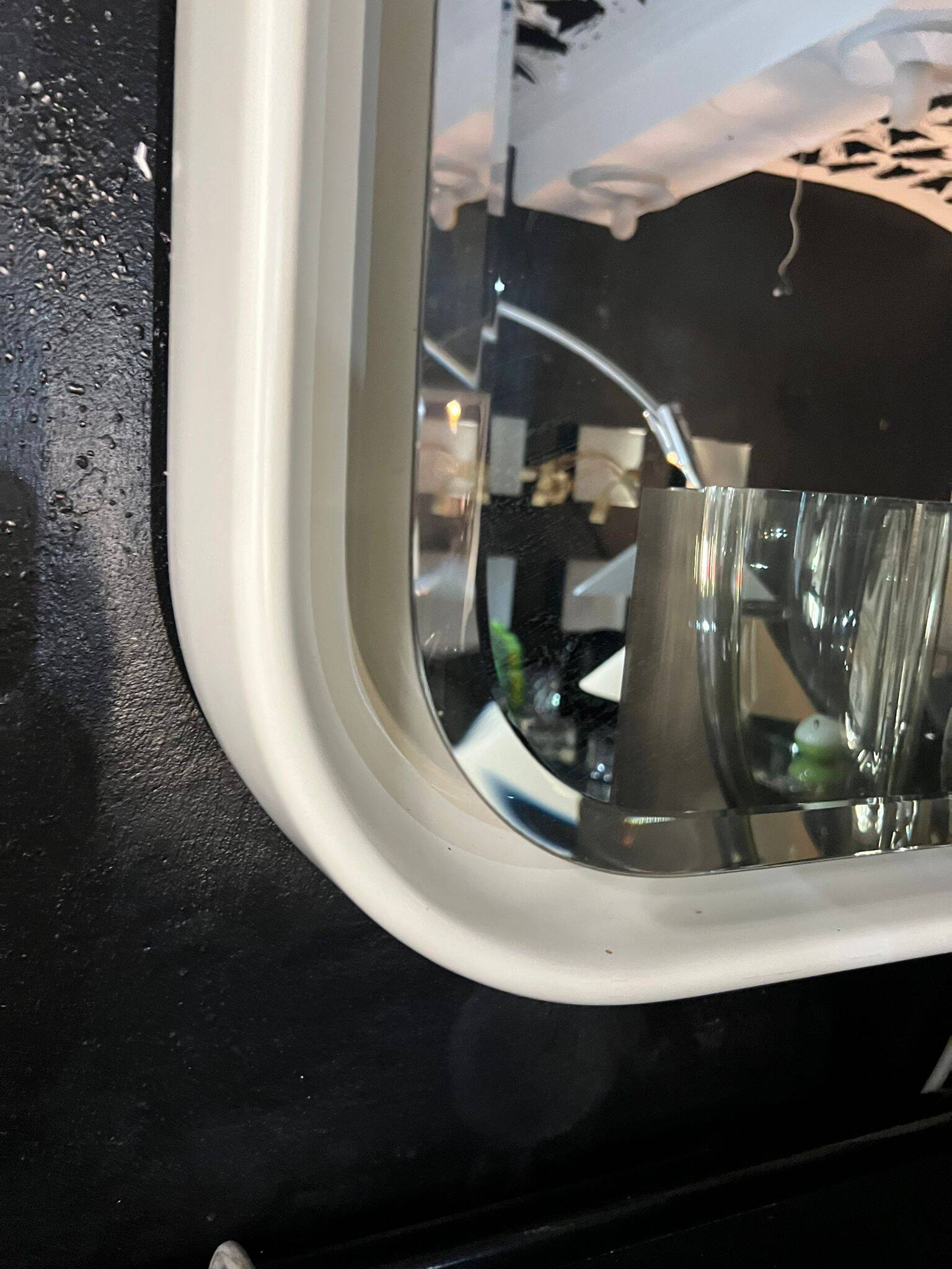 Fiberglass backlit mirror Italy 70s