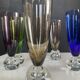 Set of 6 vintage coloured glass champagne coupes