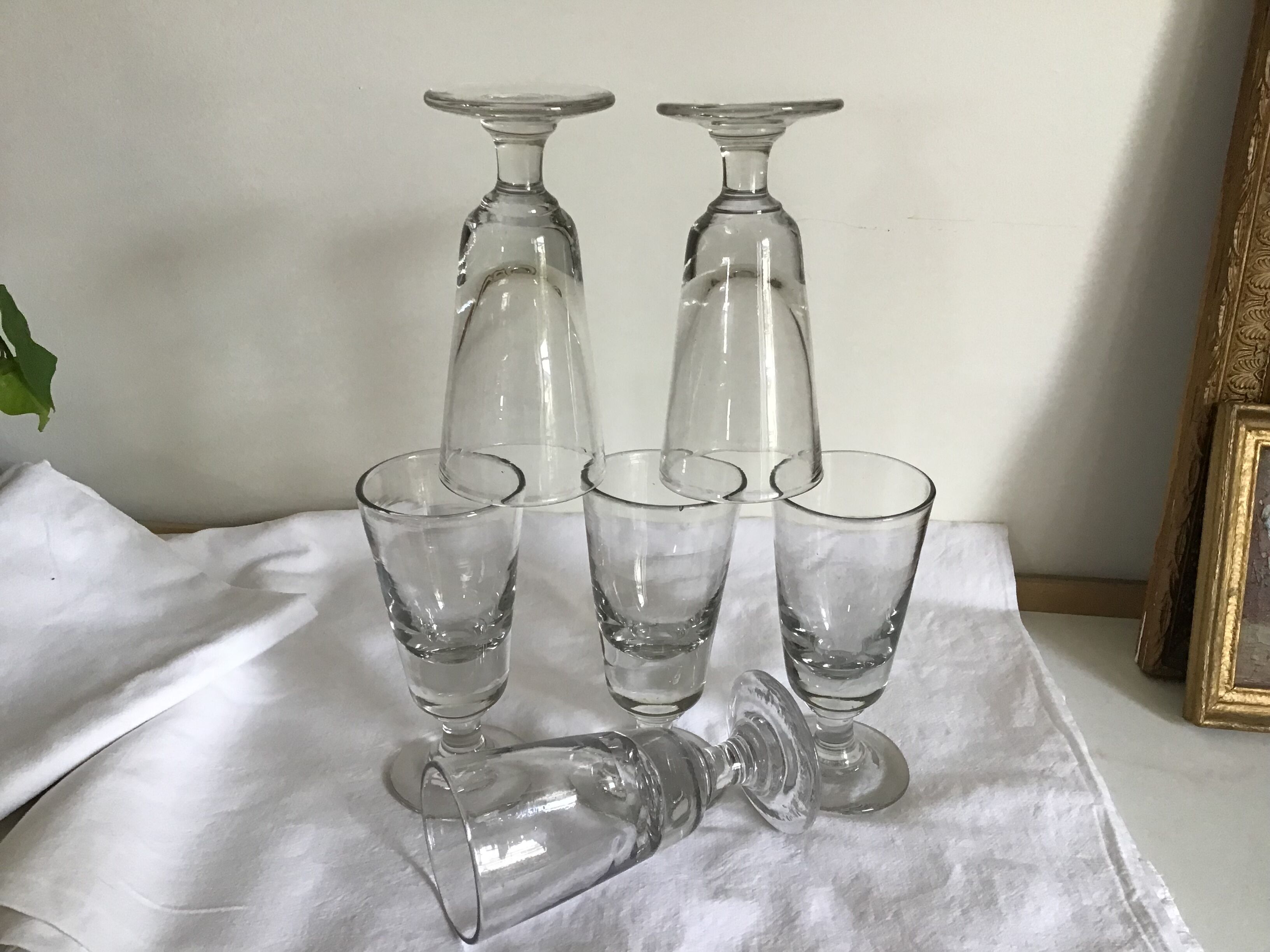 Set of 6 bistro glasses 1900s