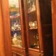 Mahogany pediment and half-column mirror and 118x91cm Empire-style bronze ornament