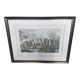 Old Color Lithograph “Roman Aqueduct Fréjus” + Black Wood Frame #A686