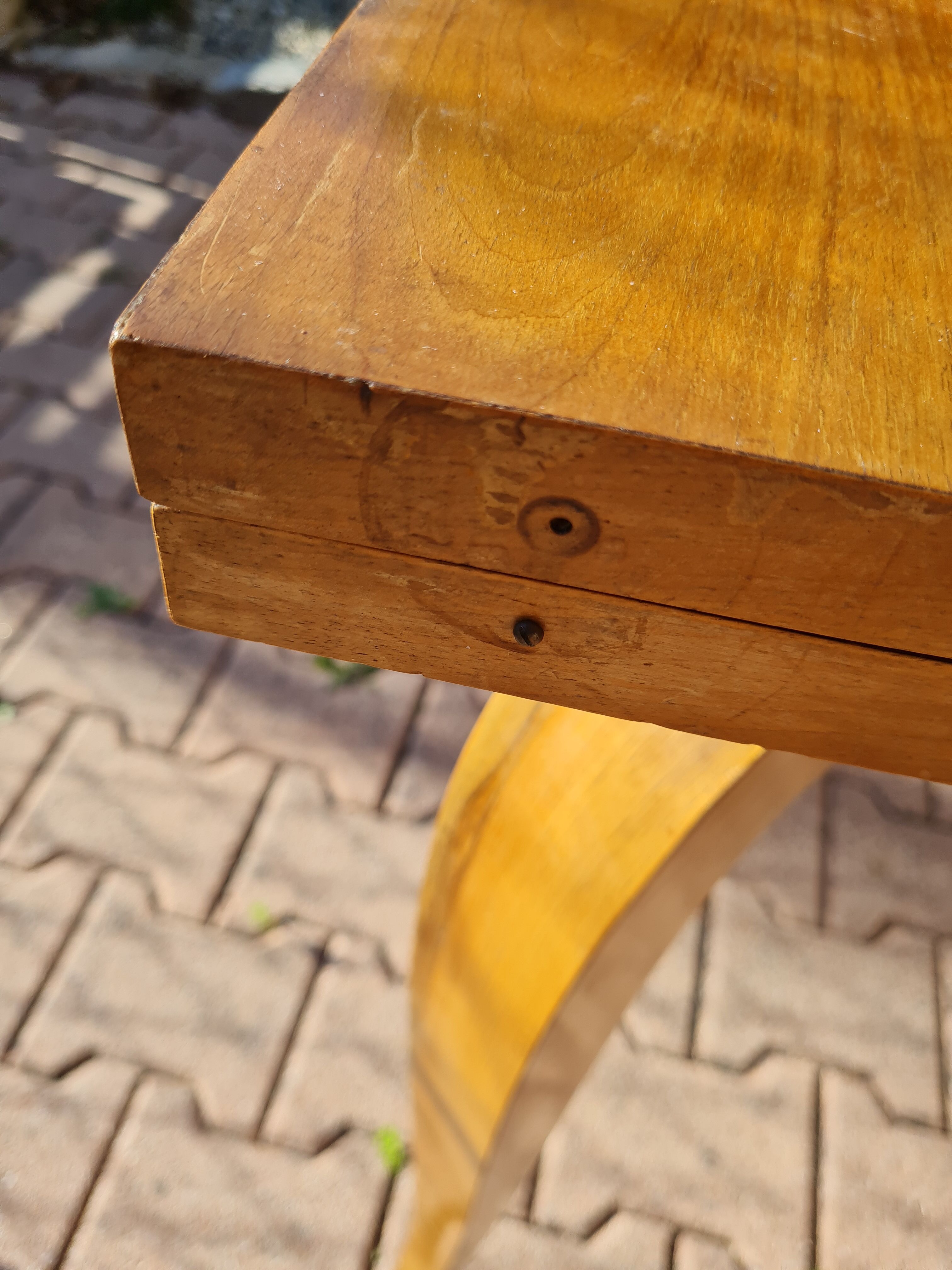 table wallet veneer wood 50s