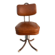 Chaise bienaise en métal et cuir