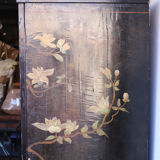 Black and red chinoiserie wardrobe – illuminated vintage furniture