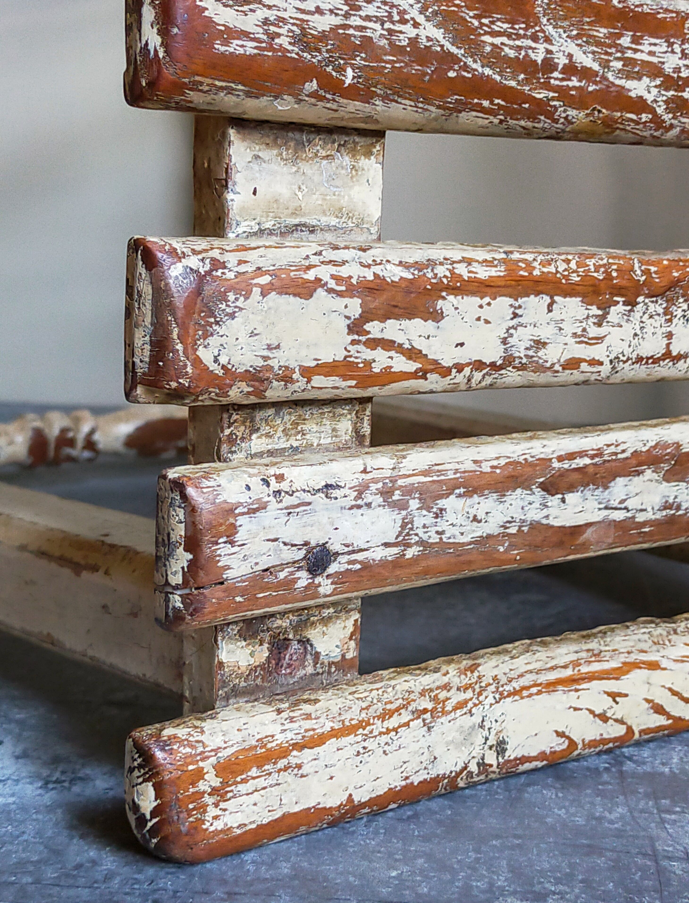 Patinated workshop stool old early twentieth century