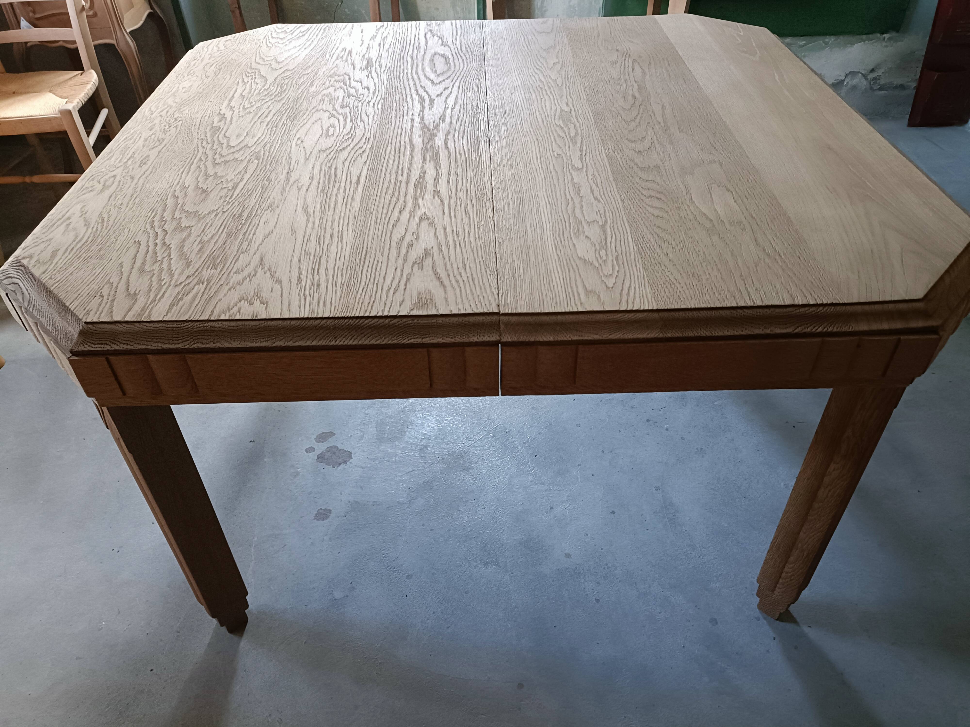Renovated Art Deco dining table with extension.