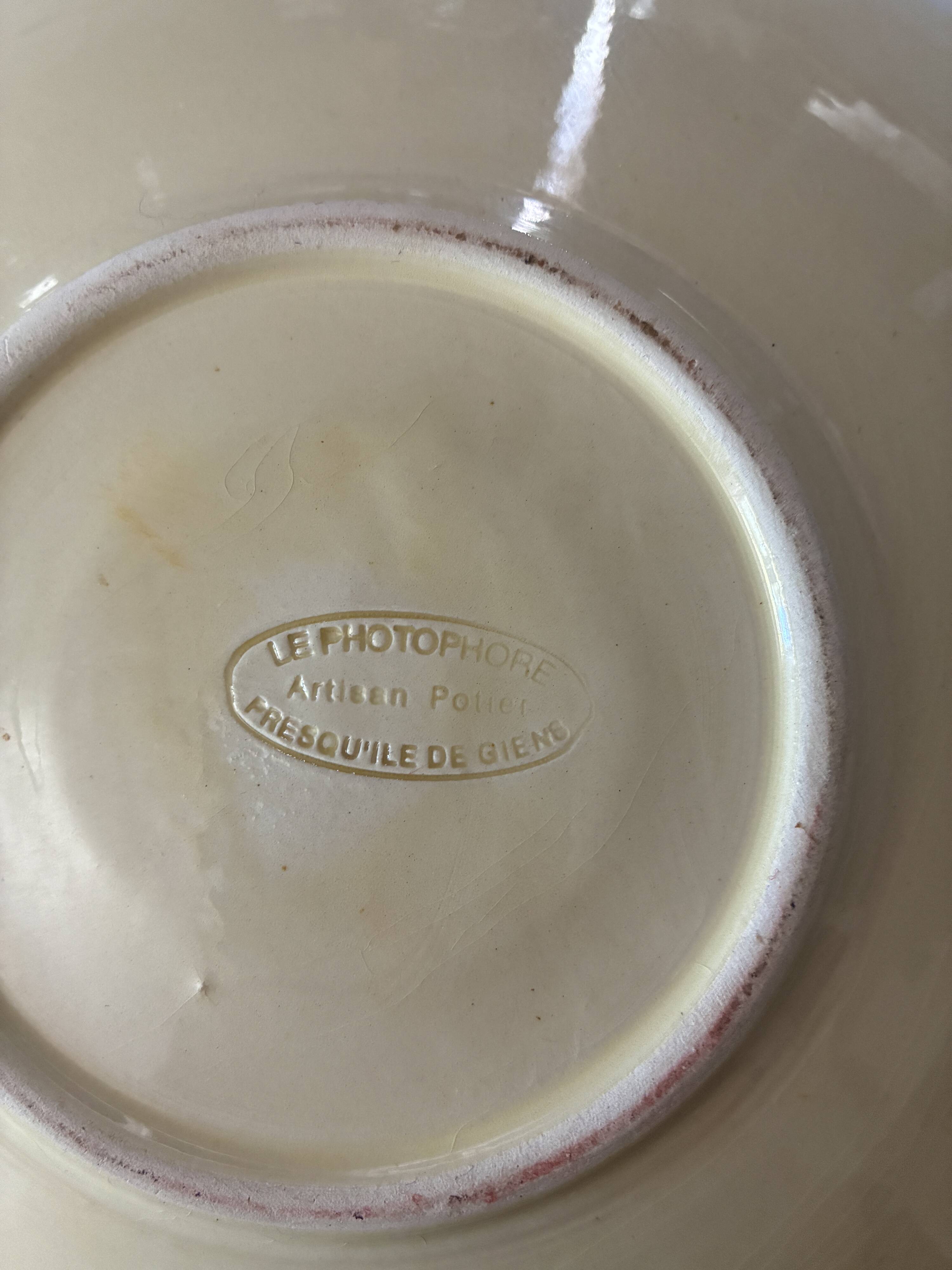 Plat rond palmier poterie Le Photophore