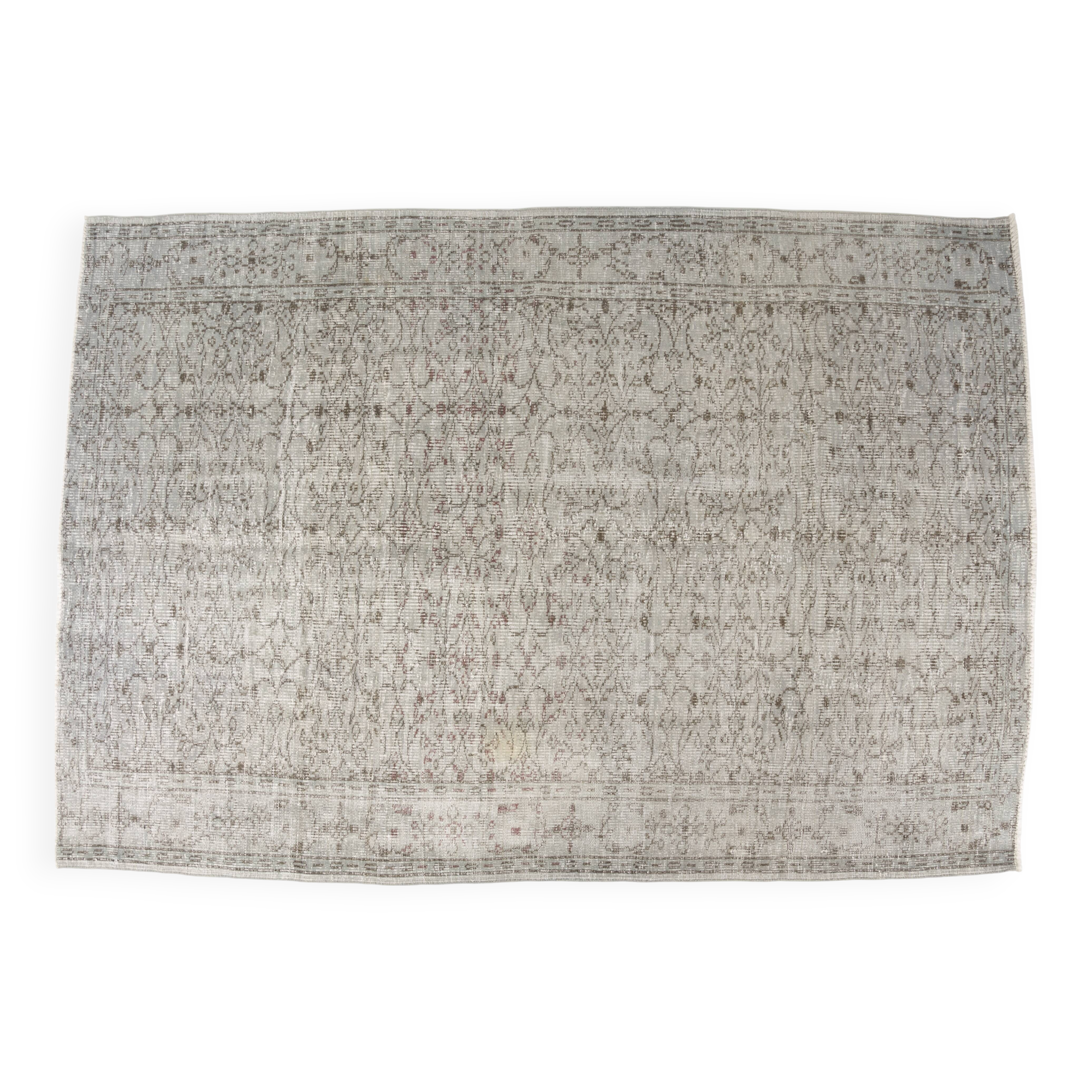 Grey Vintage Antique Wool Rug sku2384