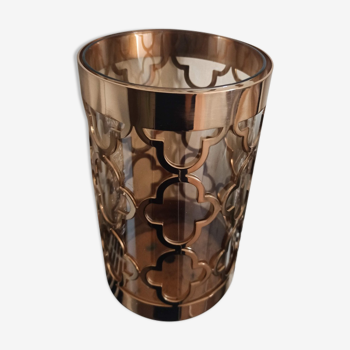 Vase métal doré quadrilobe