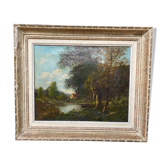 Old countryside landscape painting