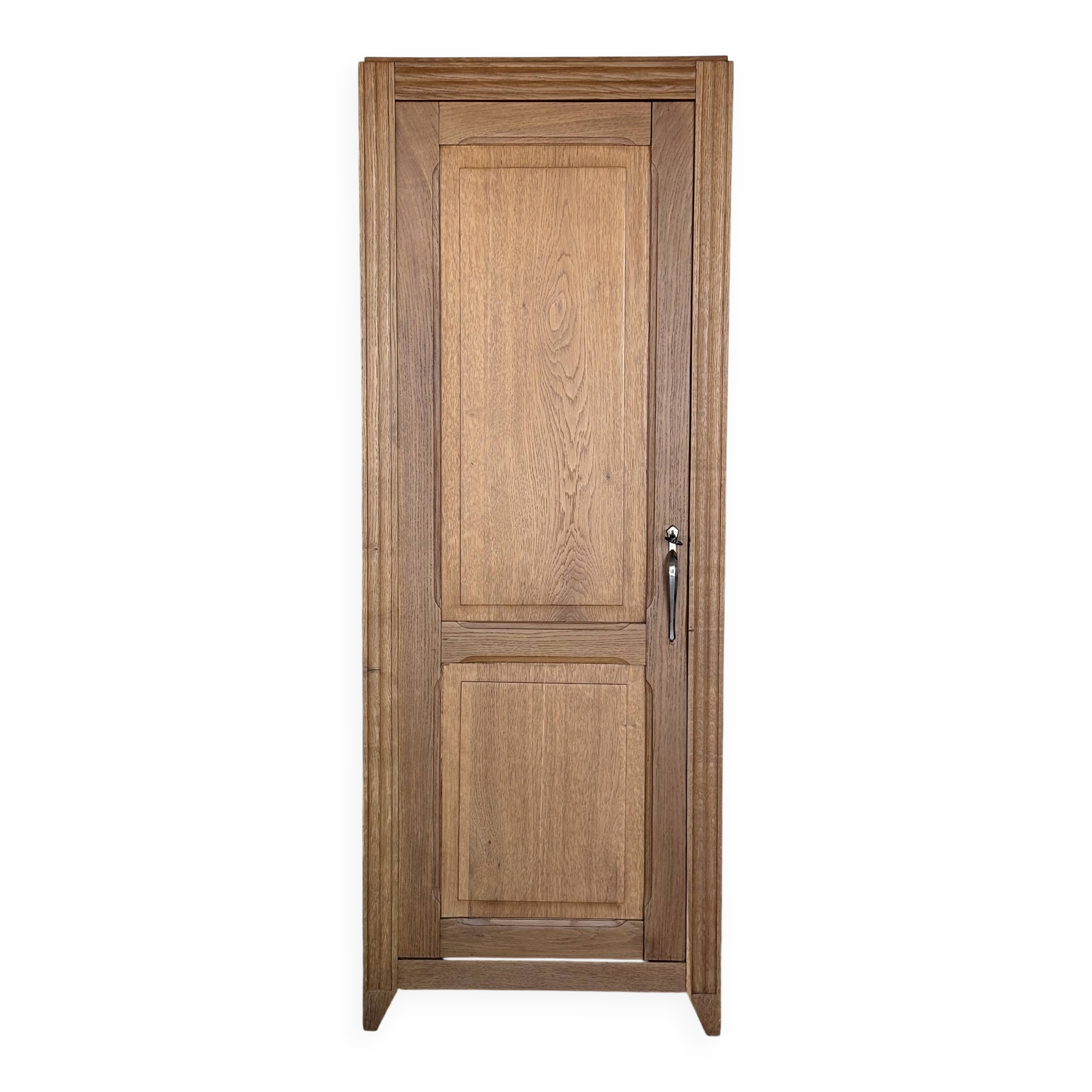Restored solid oak bonnetière wardrobe
