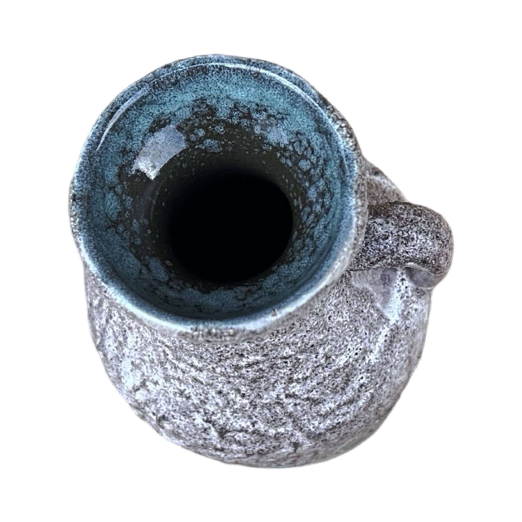 Ceramic vase with handle, fat lava, Strehla Keramik, Germany, 1970s.