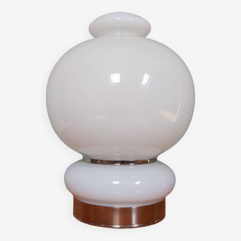 Lampe vintage en opaline blanche, années 70