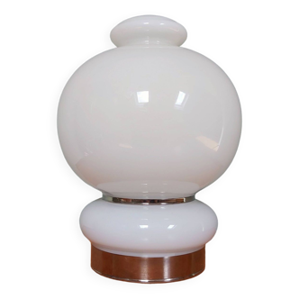 Lampe vintage en opaline blanche, années 70