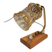 Vintage Bedside Table Lamp: Mid-Century Glass Light, Yugoslavia 1970s