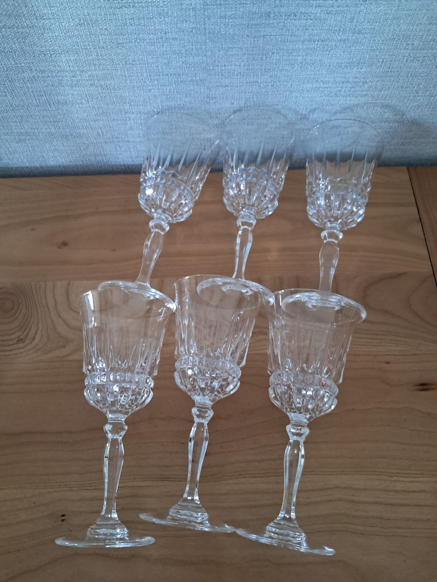 6 crystal glasses from Arques Model Villeneuve