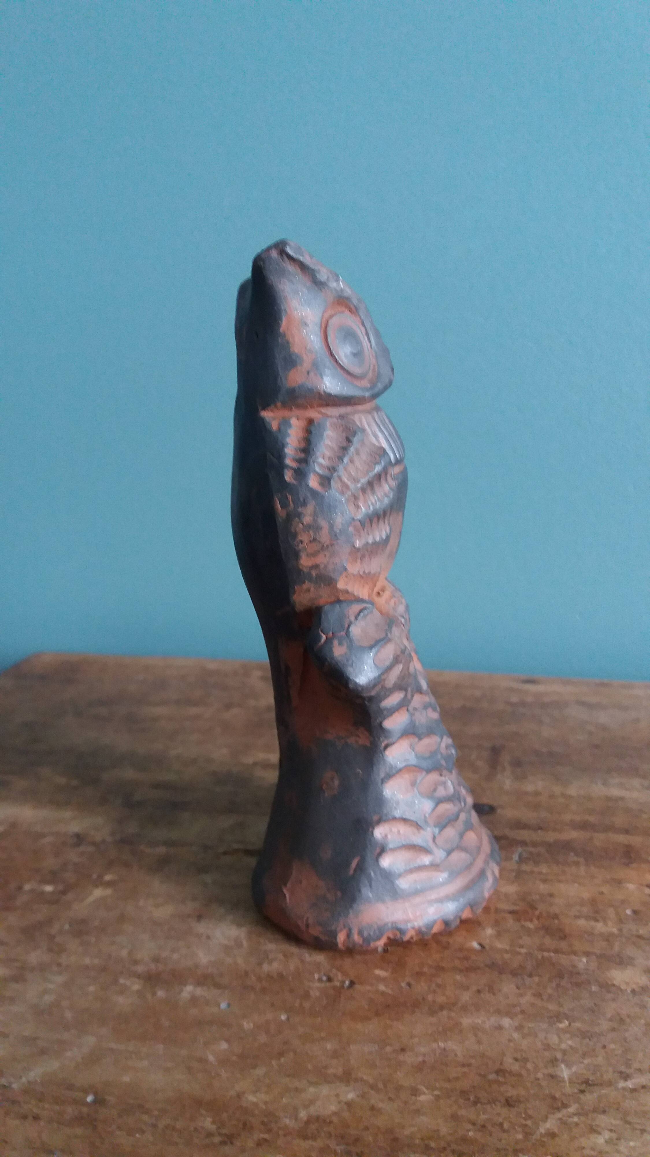 Owl whistle in zoomorphic terracotta