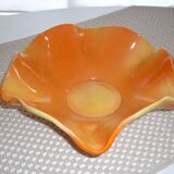 Plat saladier jaune et orange en céramique