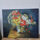 Large Vintage Floral Still Life Oil Painting