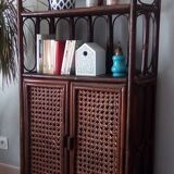 Furniture shelves in rattan 70s