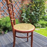Set of 6 Fischel chairs in cane wood