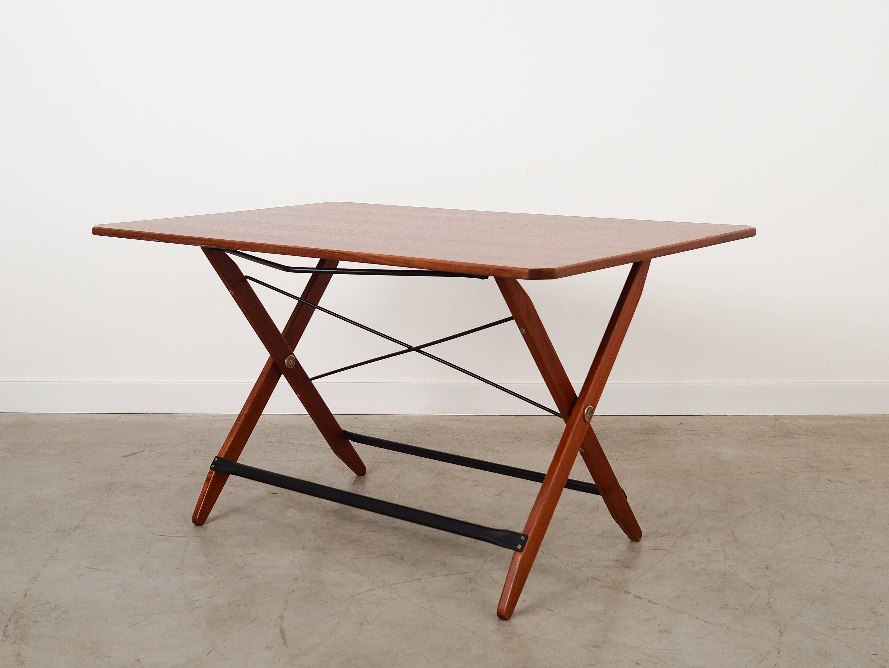 Folding teak table, Italian design, 1970s, made in Italy