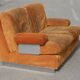 Orange suede leather and steel sofa. Circa 1970