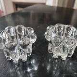 pair of crystal candle holders