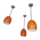 Suite de 3 suspensions vintage orange années 70